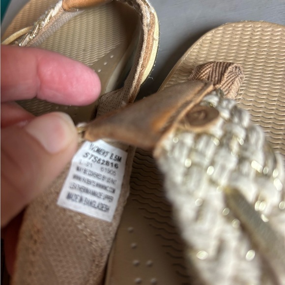 Sperry Tan and Cream Wedge Sandals Flip Flops - Picture 7 of 7